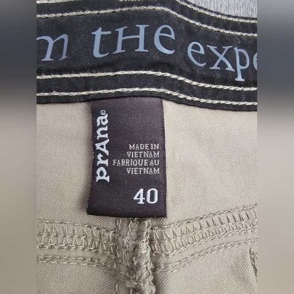 PrAna Zion Straight Fit Stretch Roll Up Pants Belted  Snap Roll Up 40 - Picture 6 of 10